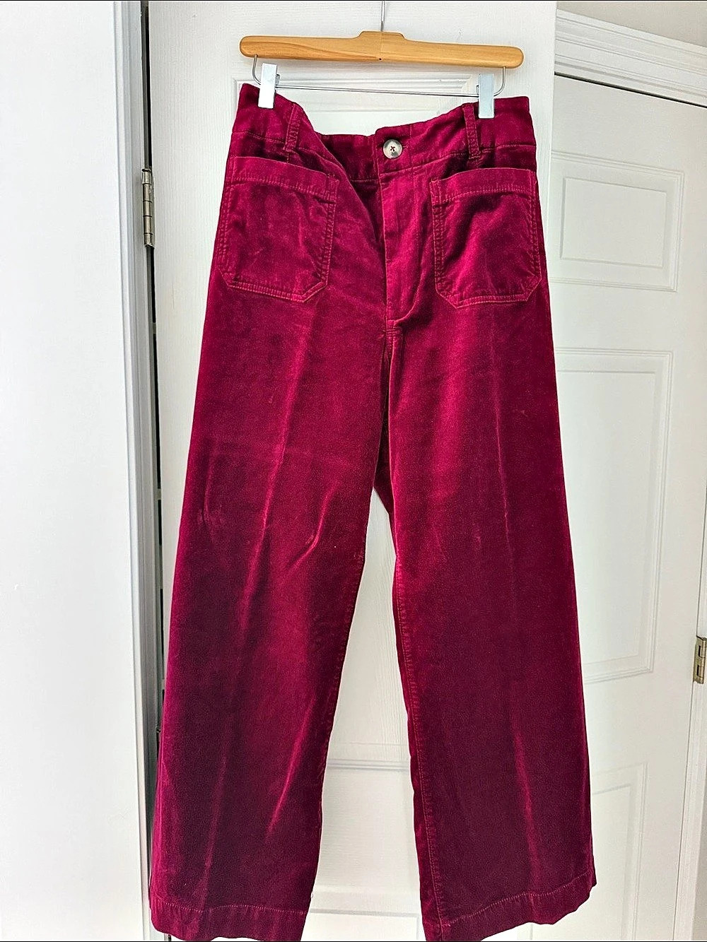 Maeve - The Colette - Wide Leg Pants in Cranberry